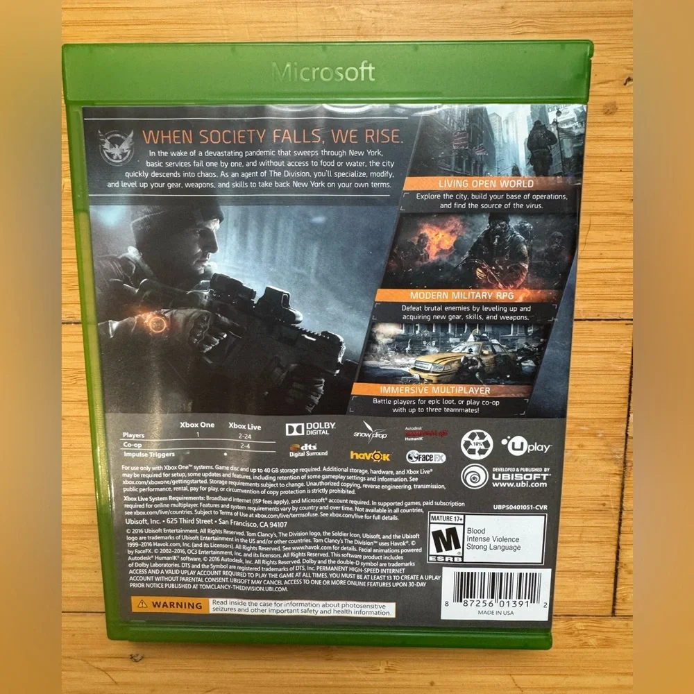 Tom Clancy’s The Division (Microsoft Xbox One) Complete in Box CIB